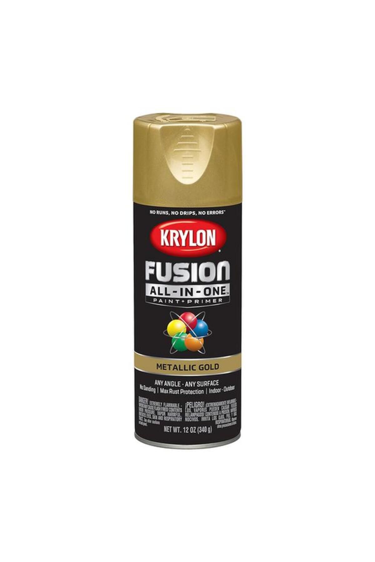 Generic-KRYLON ‎Fast-Drying Fusion All-In-One Spray Paint and Primer Metallic Gold 12oz K02770007 2