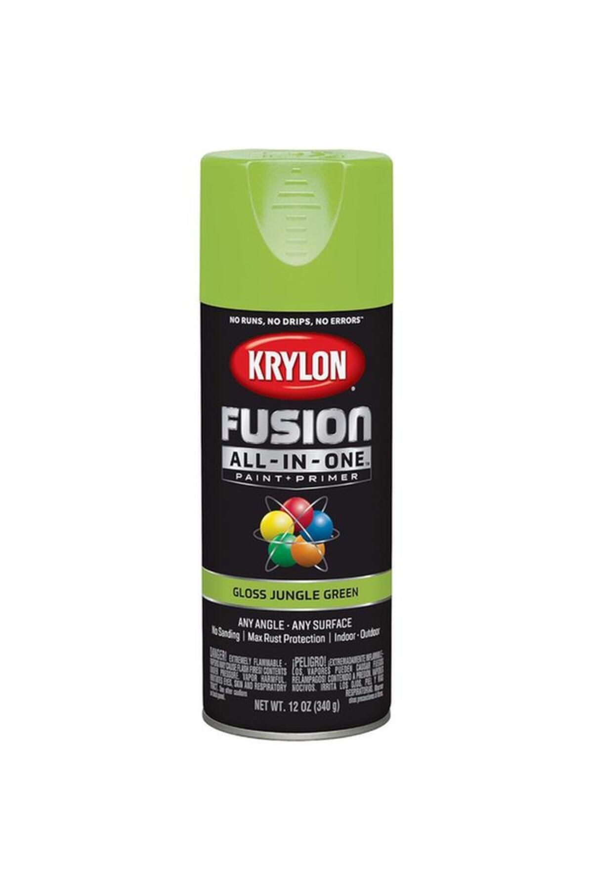 Generic-KRYLON Fusion All-In-One Rust Resistant Spray Paint Gloss Jungle Green 12oz K02712007 2