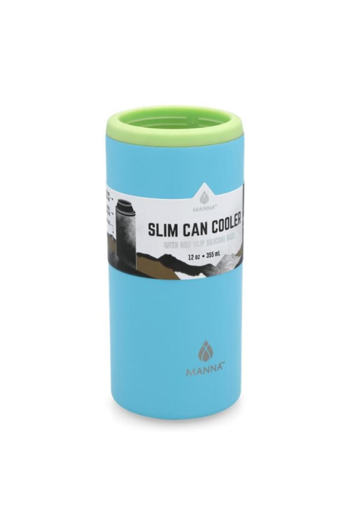 Generic-MANNA Durable Design Slim Can Cooler Tumbler with Non-Slip Silicone Base Teal and Green 355ml 3