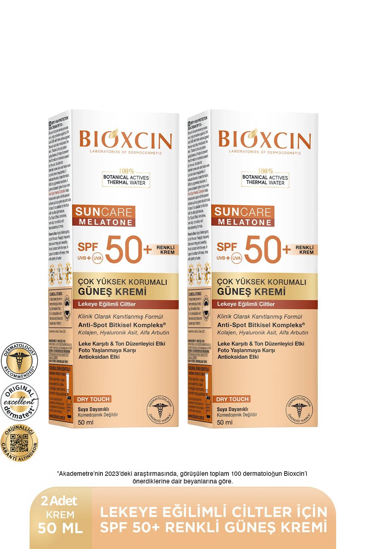 Bioxcin Sun Care Lekeye Eğilimli Ciltler Için Spf50 Güneş Kremi 50 ml - Renkli 2 adet