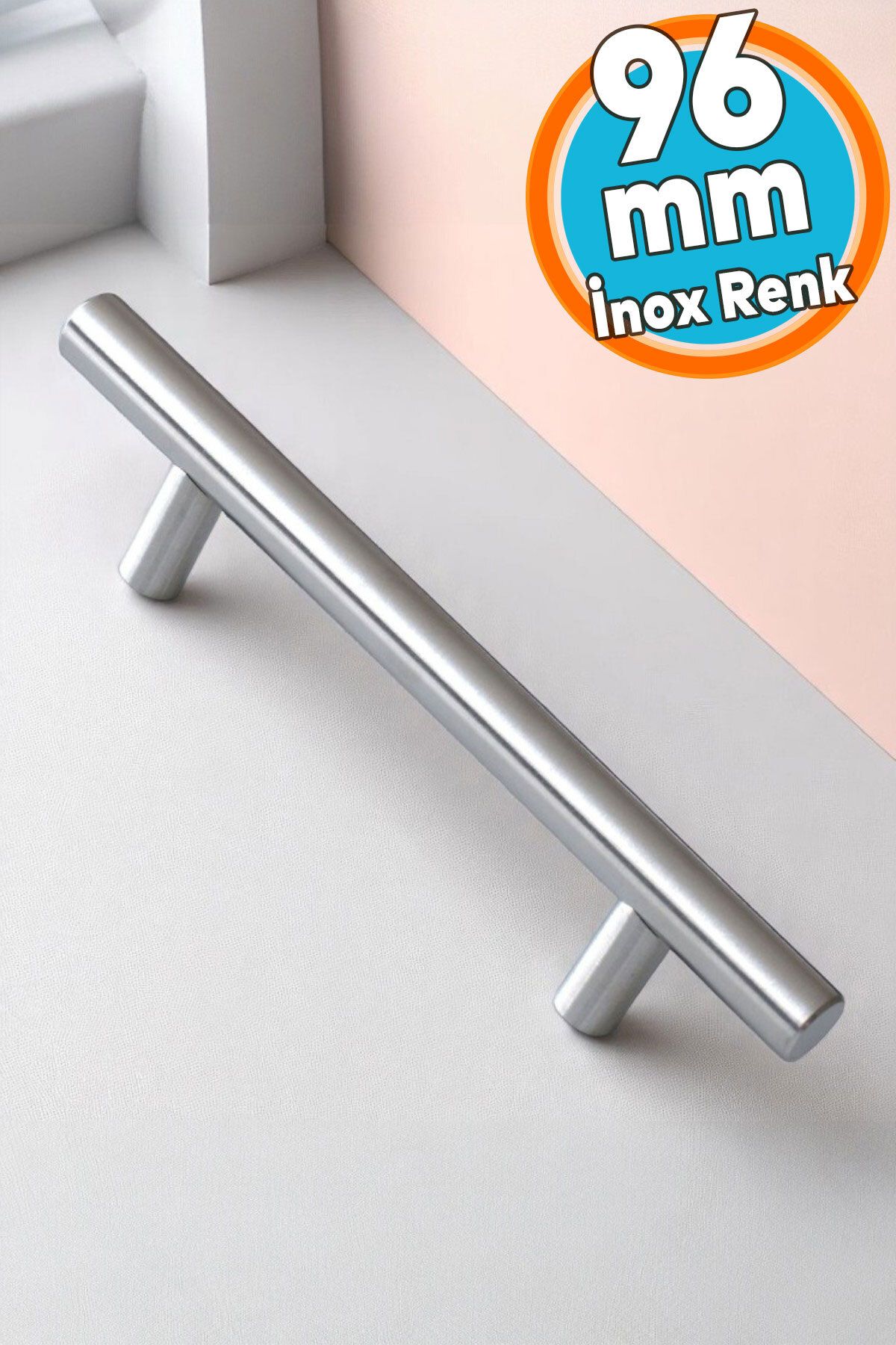 NZB Mobilya Mutfak Çekmece Dolap Dolabı Kulbu Kulpu Kulpları Mia Mojan (96 mm - 9.6 cm) İnox Metal