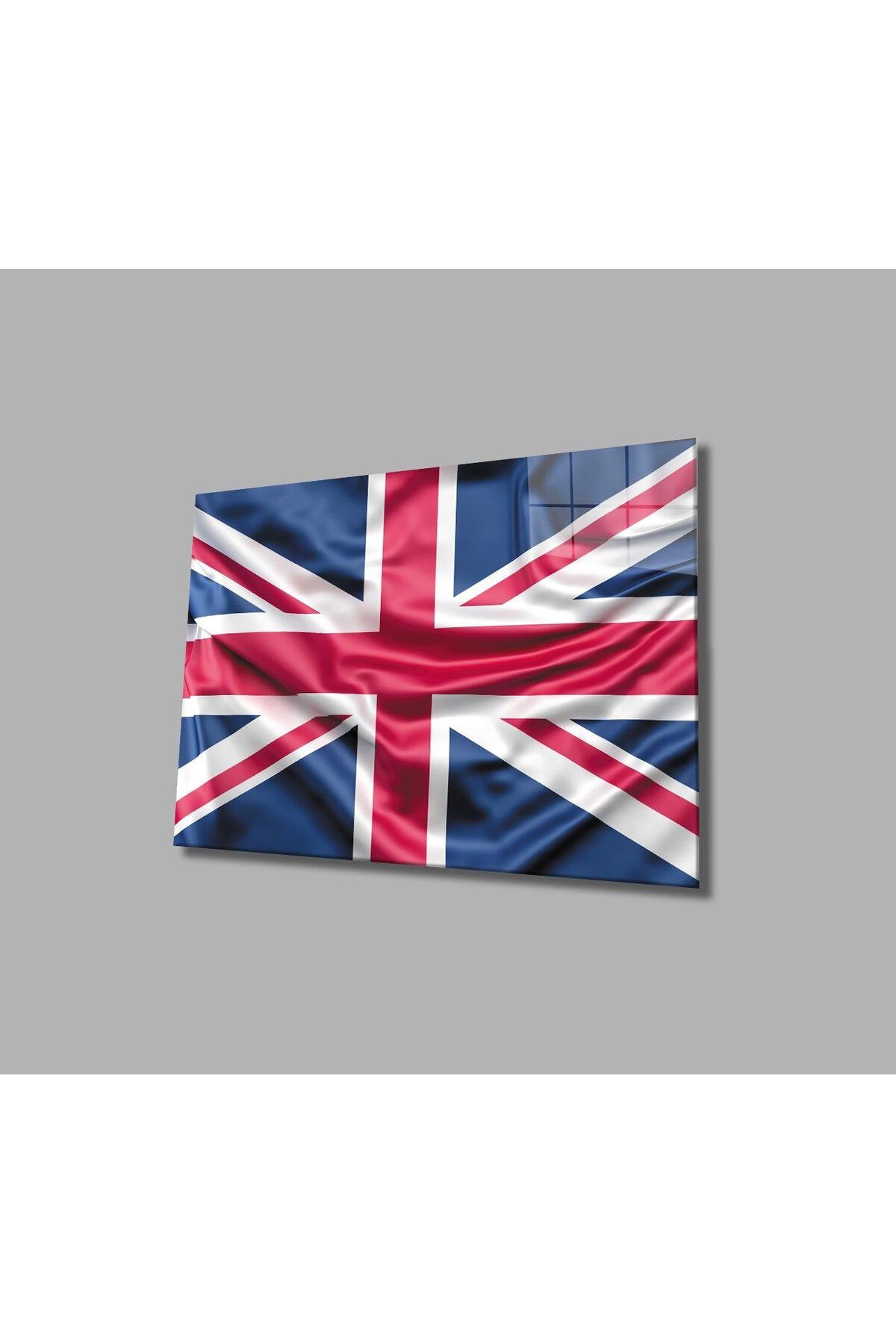 idealizbiz Birleşik Krallık Bayrağı Cam Tablo 4mm Dayanıklı Temperli Cam,United Kingdom Flag Glass Wall Art