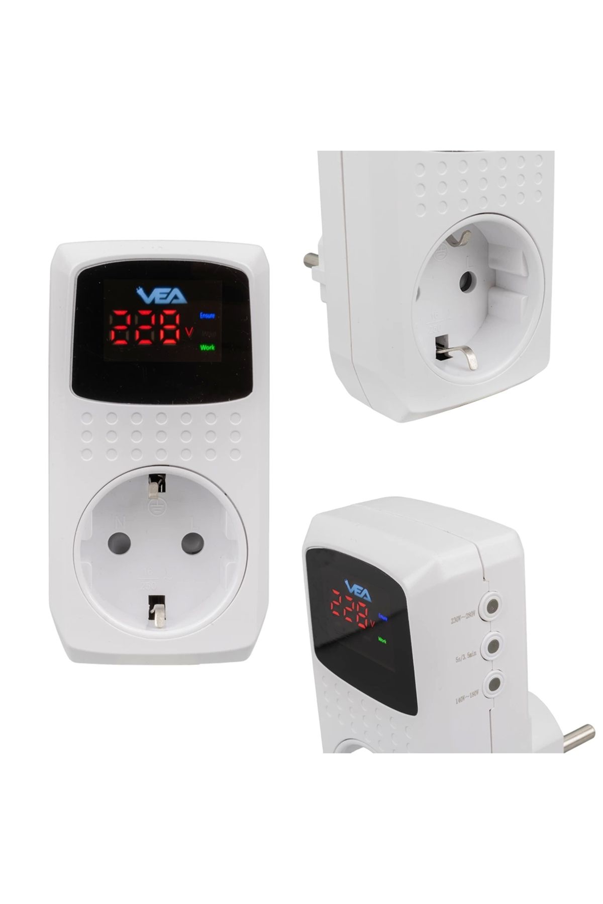 Lenaca 16a 3520w Tekli Dijital Göstergeli Akım Korumalı Priz