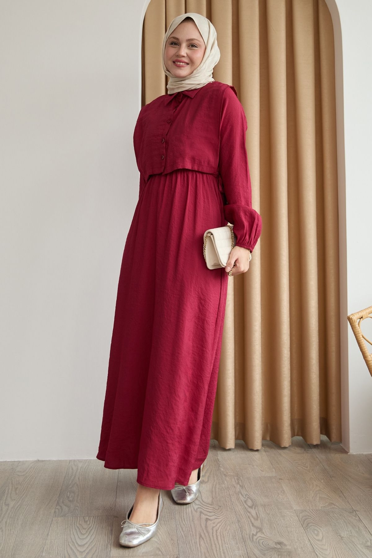 InStyle-Red Dress with Bolero Tie 3