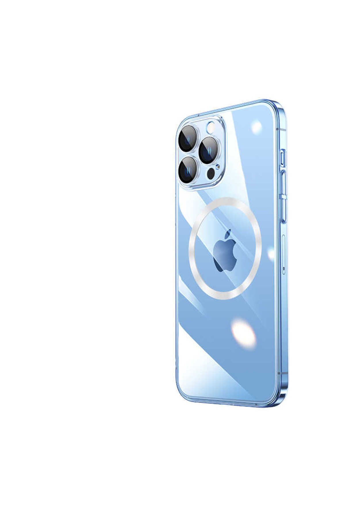 halkhouse İphone 14 Pro Max Kılıf Wireless Şarj Özellikli Sert PC Şık Riksos Magsafe Kapak