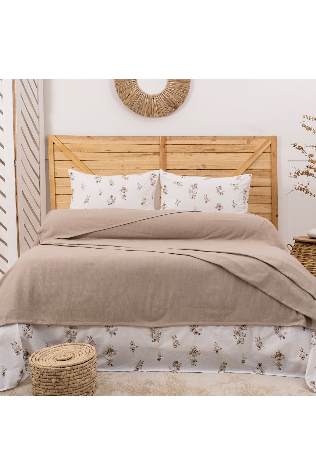 Schafer Home Hera Çift Kişilik Pike Takımı 4 Parça-bej