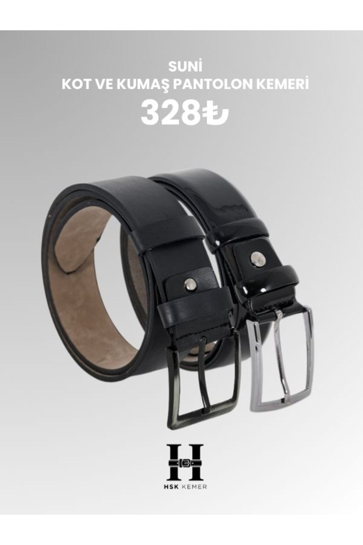 HSKBelt GlossBelt + EcoBelt Suni Deri Kemerler: Kot ve Kumaş Pantolonlar İçin Şıklık