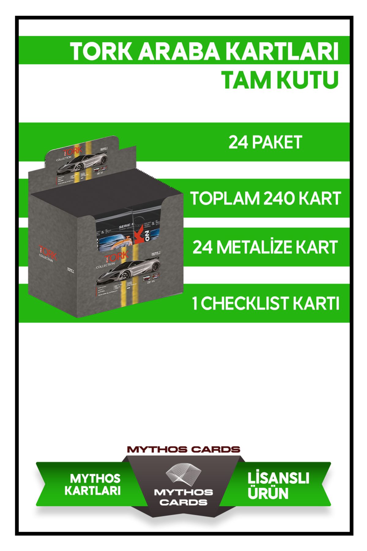 Mythos Cards Tork Collection Card - Koleksiyonluk Araba Kartı - Tam Kutu
