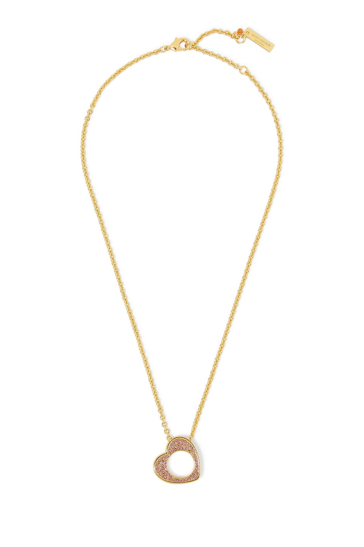 Kurt Geiger London Pave Necklace, Kalp Kristalli Kolye