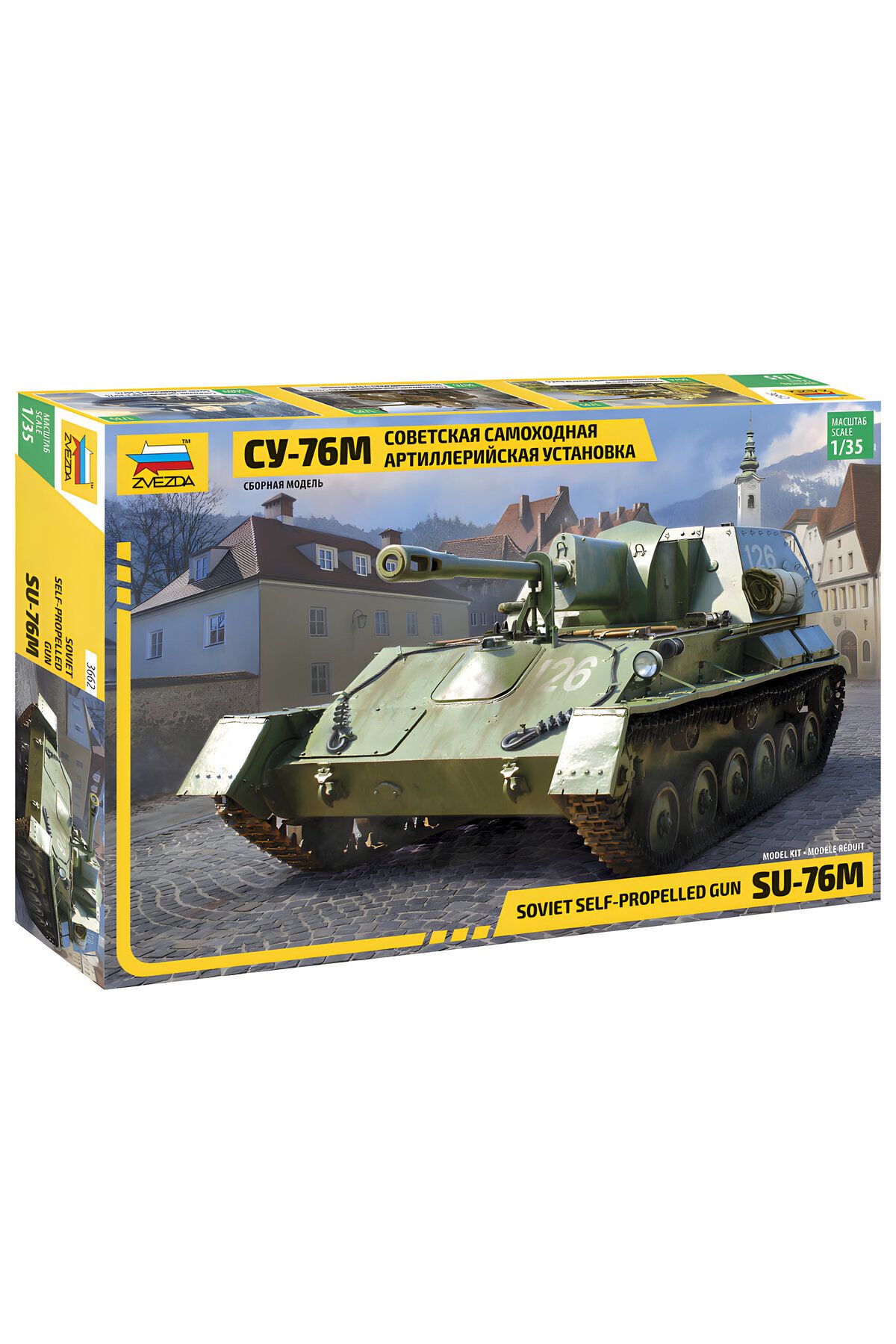 Zvezda 1/35 Russian SU-76M Plastik Tank Maket Kiti, Demonte Hobi Seti