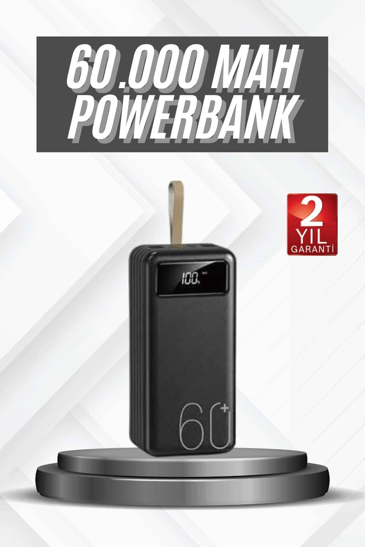 MELFSHOP Hızlı Şarj 4 Çıkışlı Powerbank 60.000 Mah Taşınabilir Dijital Göstergeli