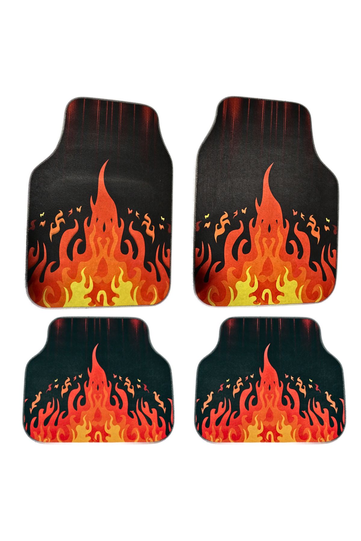 Generic-DECOMAT 3D universal car mats – set of 4 pieces with flame print, washable, non-slip 1