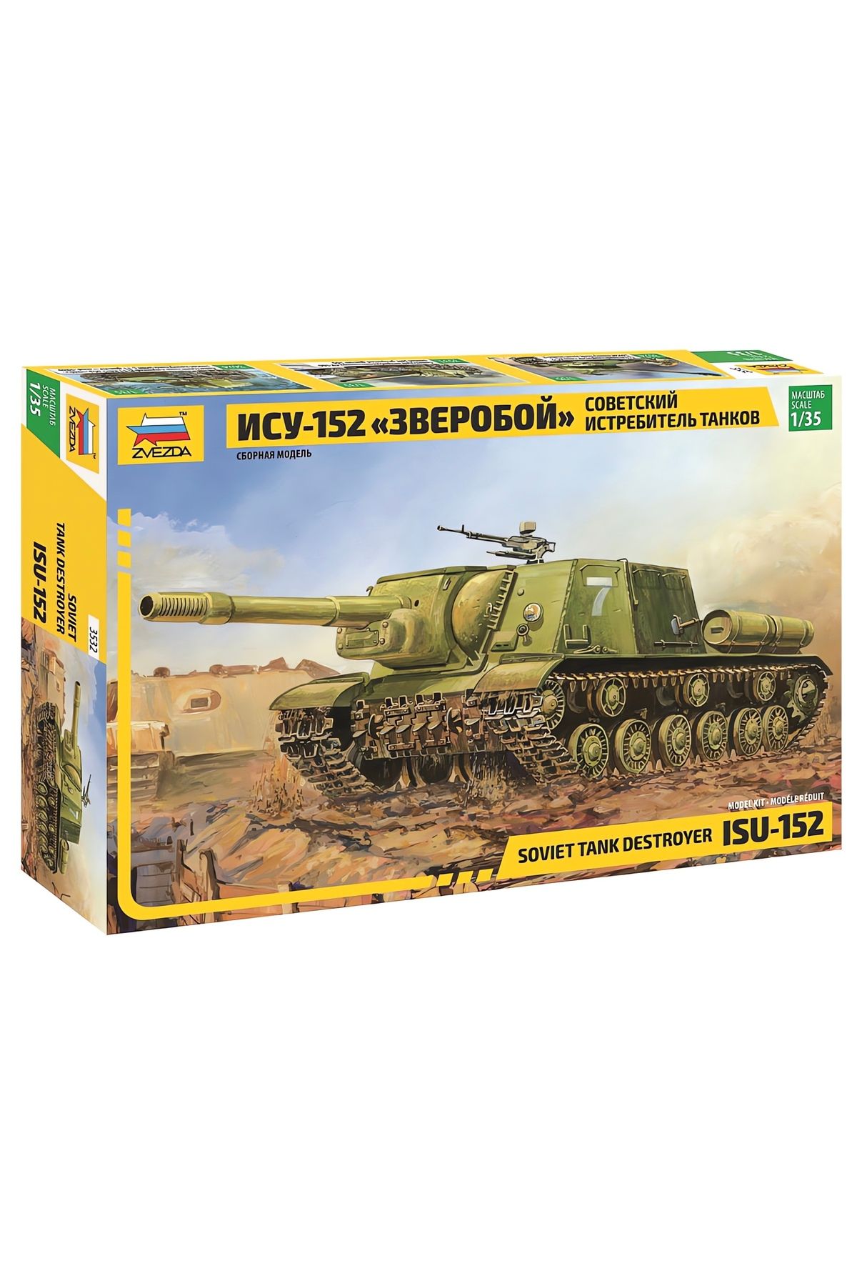 Zvezda 1/35 Russian ISU-152 Plastik Tank Maket Kiti, Demonte Hobi Seti