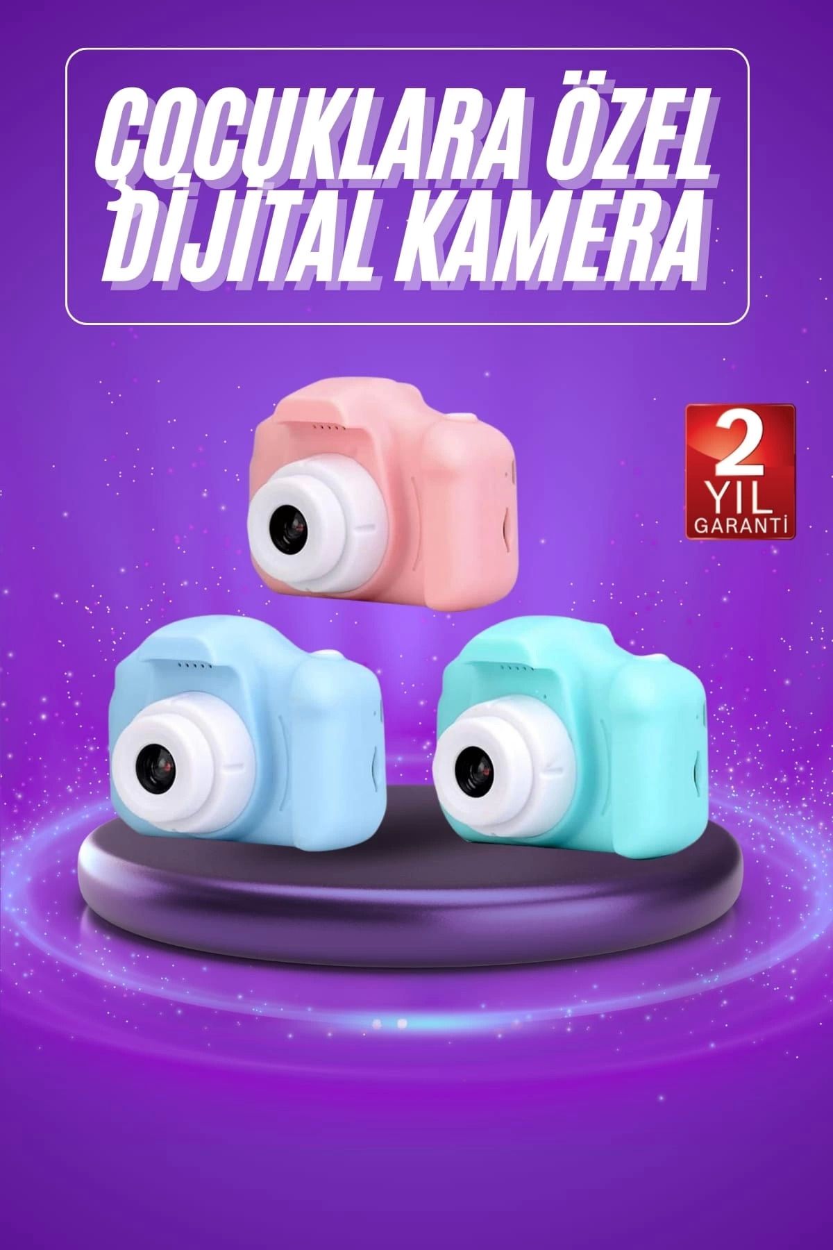 MELFSHOP Dijital Fotoğraf Makinesi Çocuk Mini 1080p HD Kaliteli Renkli
