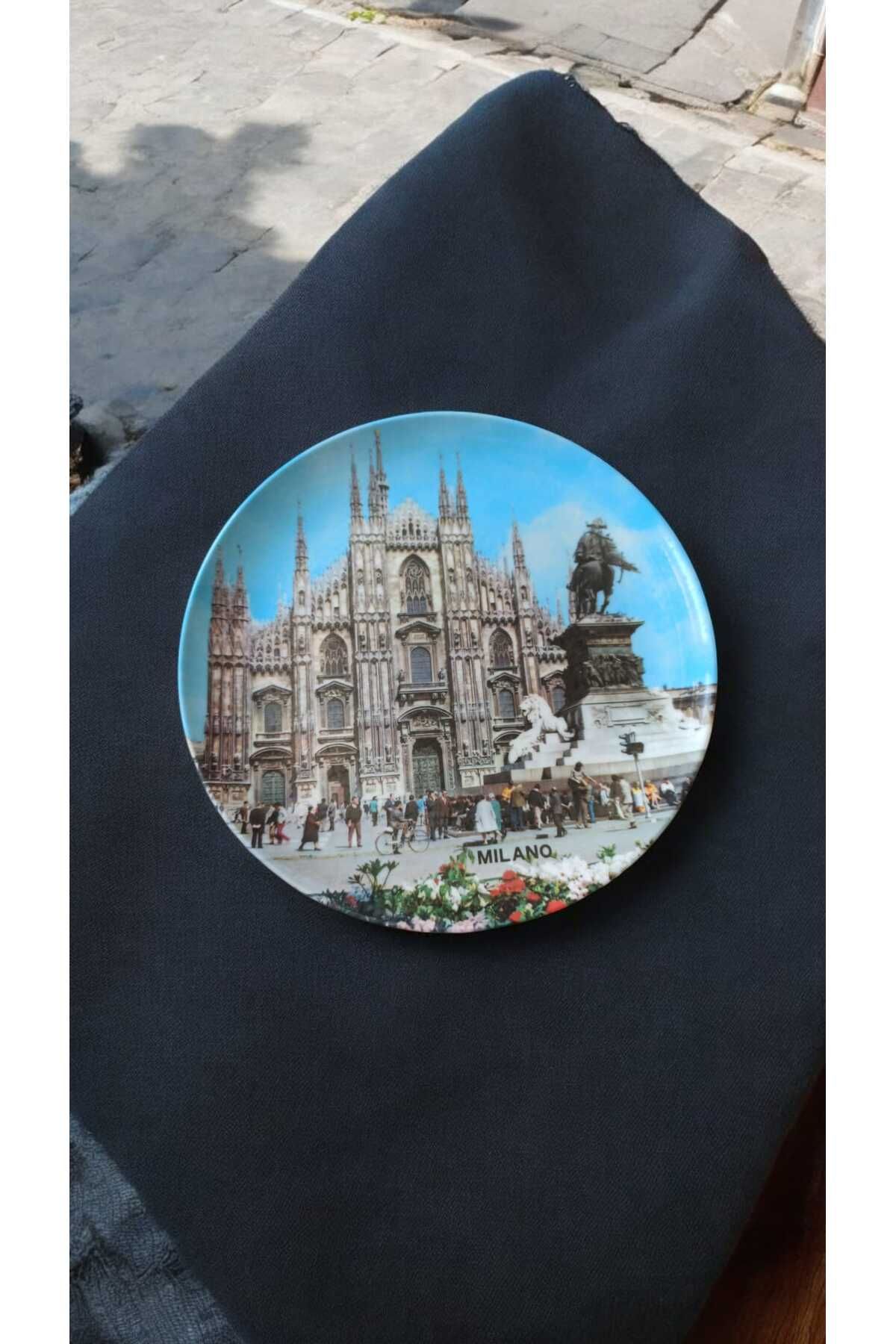 Hureggo vintage mılano desenli dekoratif melamin tabak & 19 cm