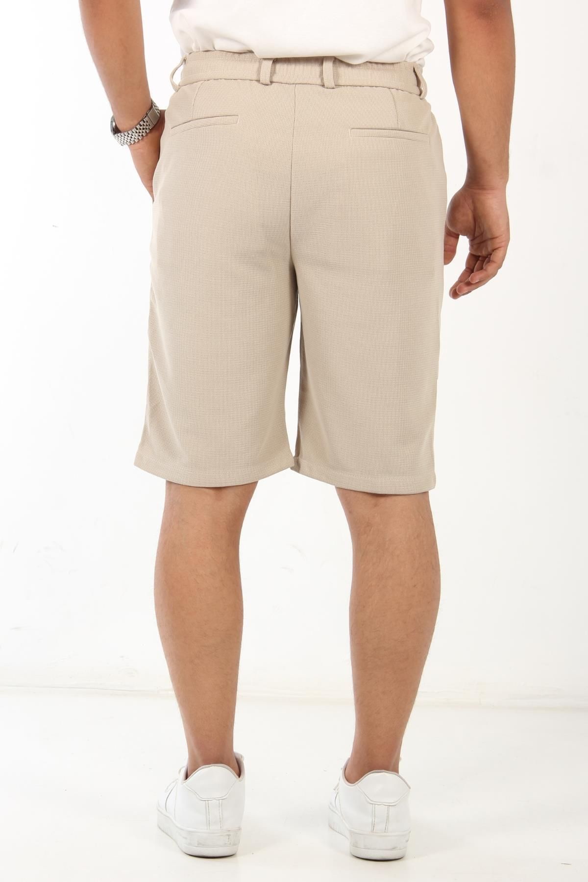 Mckanzie-937 Waist Drawstring Knitted Pattern Fabric Shorts 6