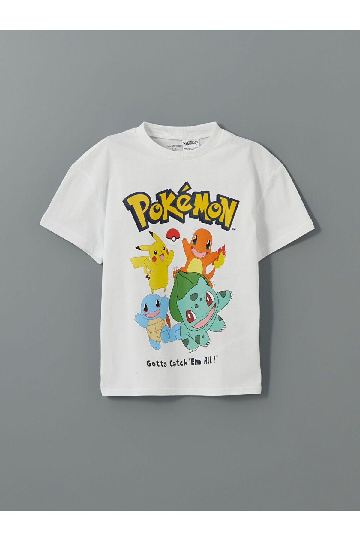 LC Waikiki Yeni Sezon Bisiklet Yaka Pokemon Baskili Erkek Cocuk Tisort - S5FY55Z1