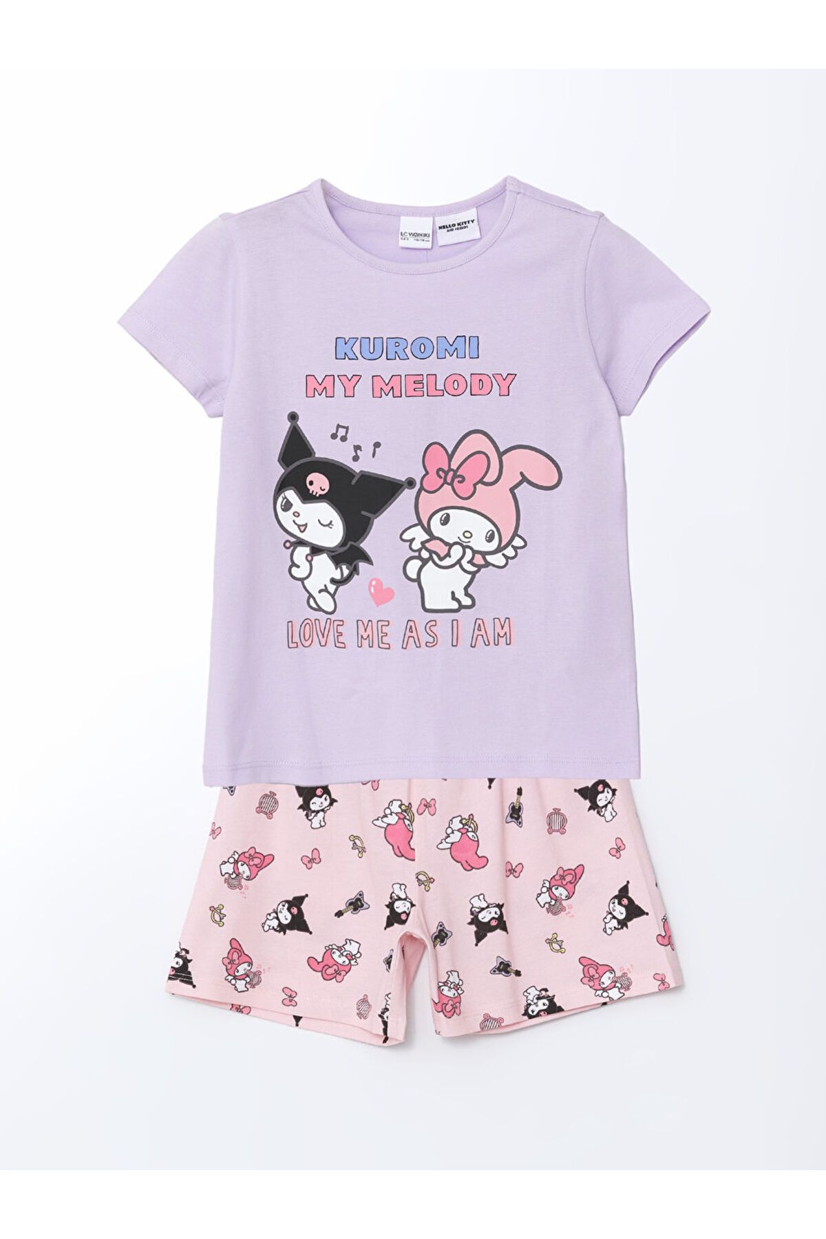 LC Waikiki LCW Kids Lila Kuromi Baskılı Kız Çocuk Şortlu Pijama Takım