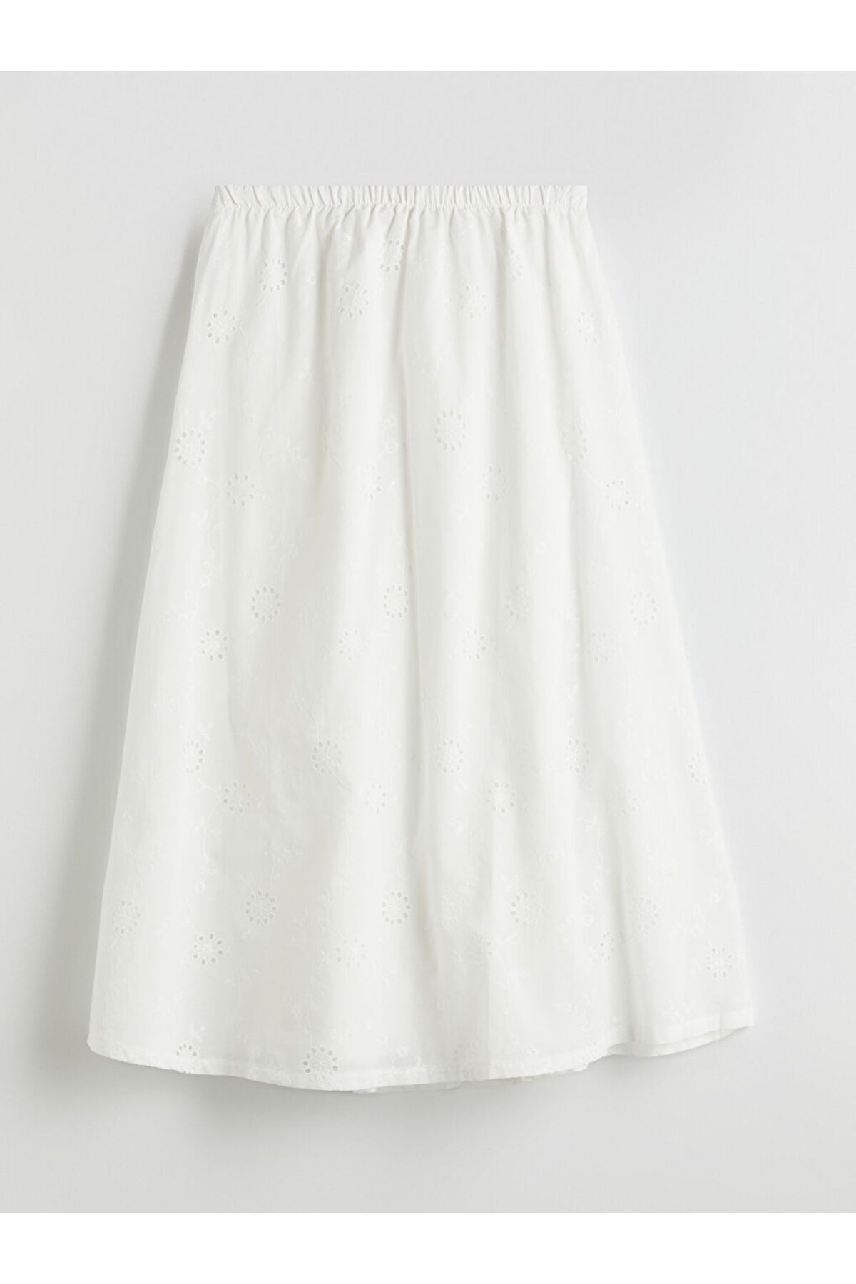 LC Waikiki-Quality Parts from Celebi Store |   Ecru Elastic Waist Self Patterned Brode Skirt 6