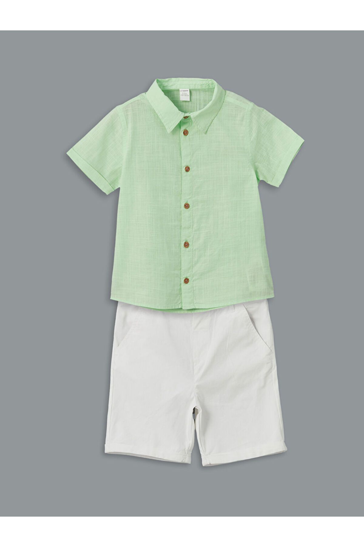 LC Waikiki Yeni Sezon Kisa Kollu Basic Erkek Bebek Gomlek ve Sort 2'li Takim