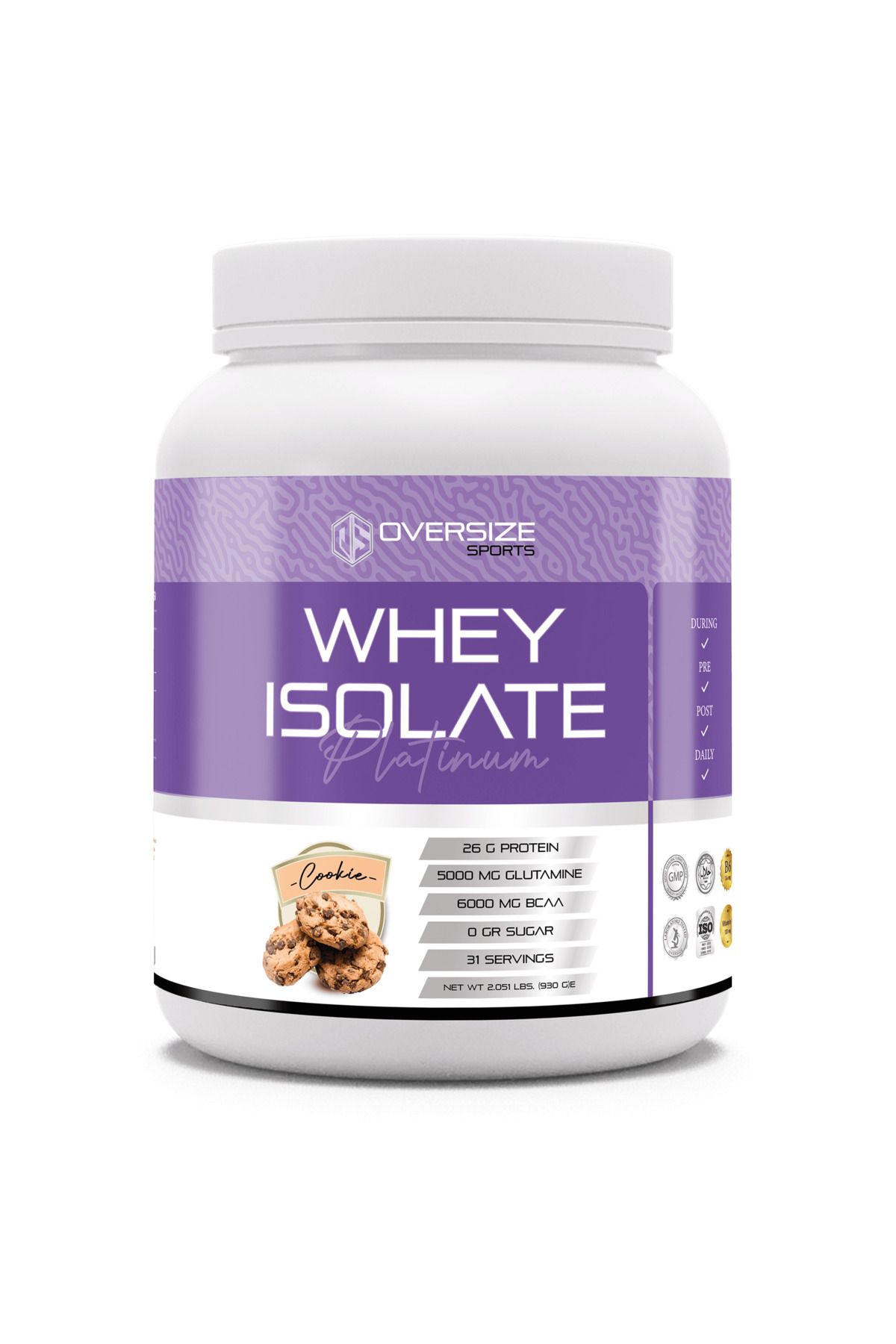 Oversize Nutrition Whey Isolate Platinum 930 gr 31 Servis Kurabiye Aromalı İzole Protein