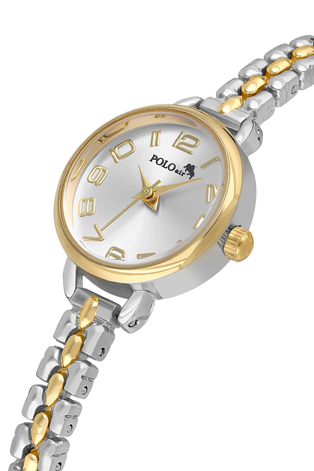 Polo Air Minik Rakamlı Kadın Kol Saati Gümüş Gold Renk PL-1541B3x