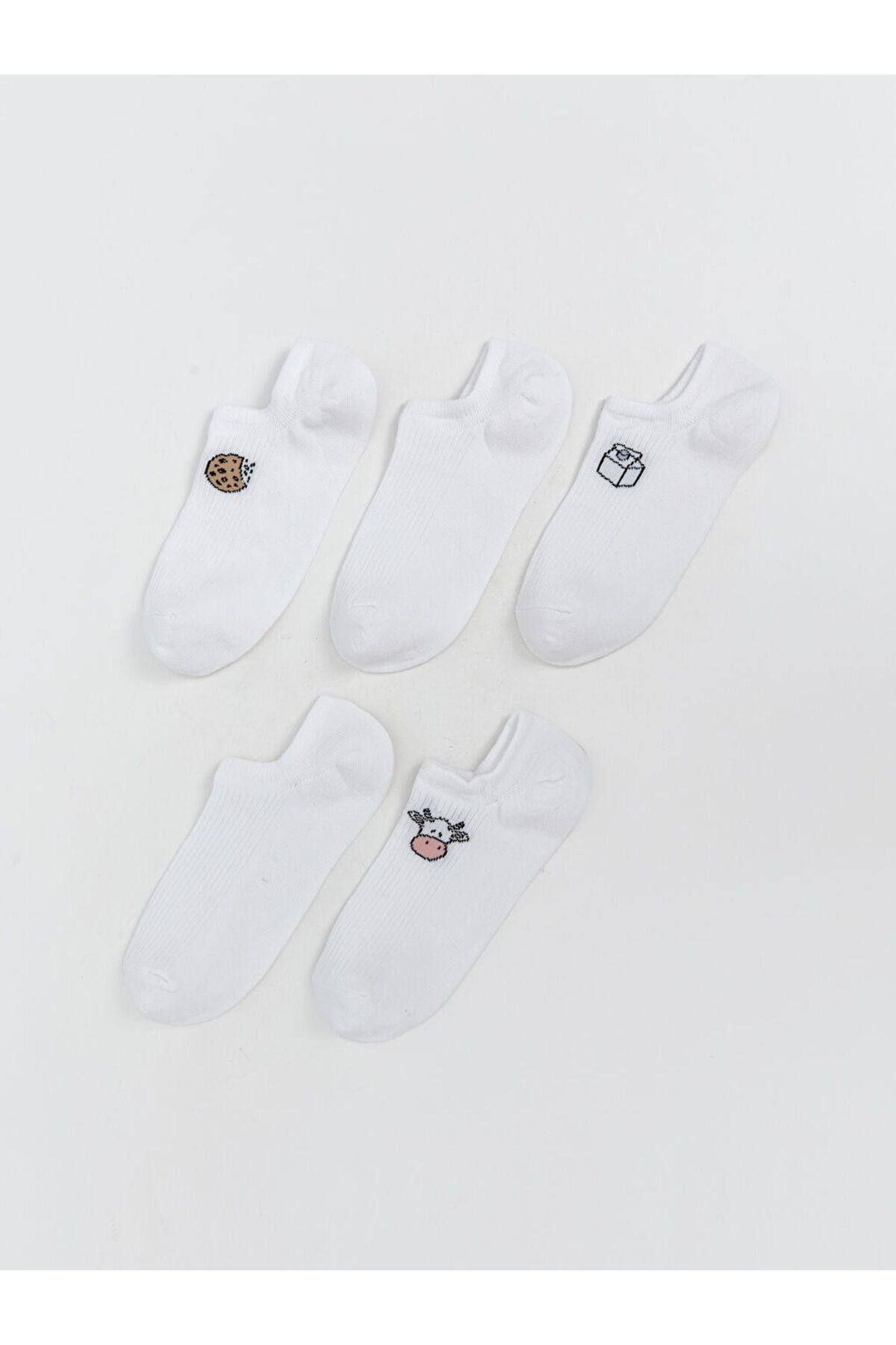LC Waikiki Yeni Sezon Baskili Kadin Patik Corap 5'li - S5QH59Z8