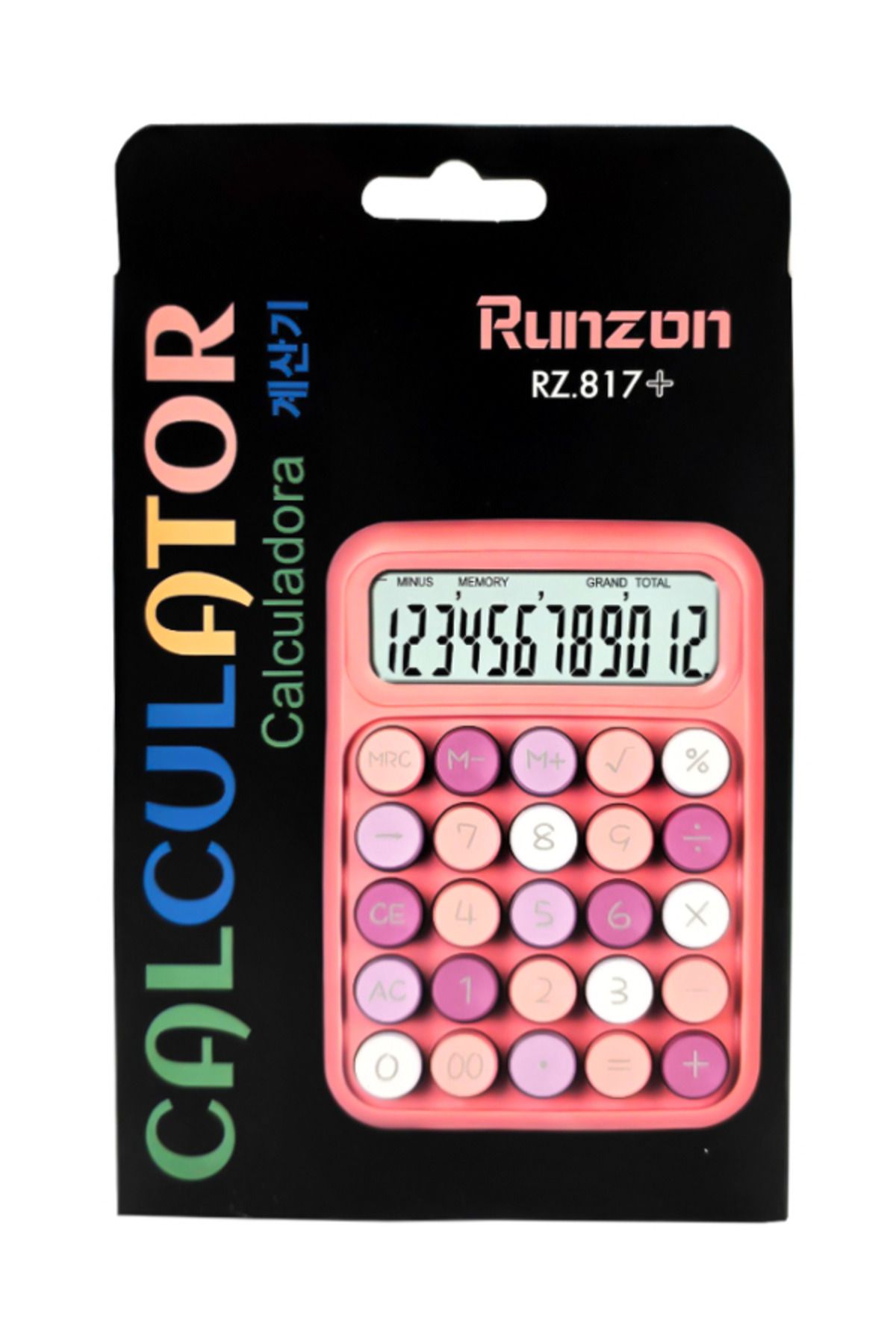 Temel Runzon Renkli Elektronik Hesap Makinesi Turuncu RZ817