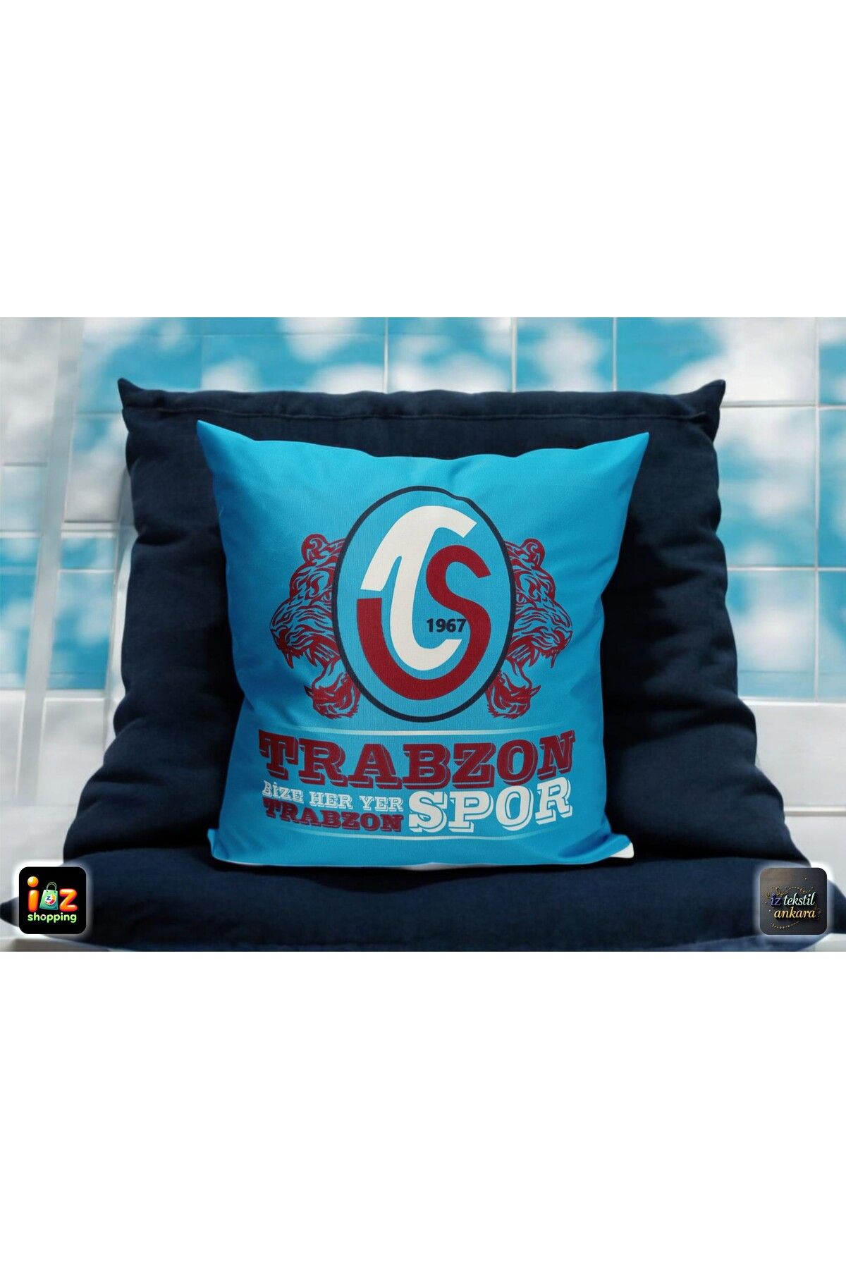 İZ WORTH WEARİNG TRABZONSPOR YAZILI RAŞEL KUMAŞ DİJİTAL BASKI 40X40cm.1 adet fiyatıdır.(ARKA VE ÖN AYNI BASKIDIR.)