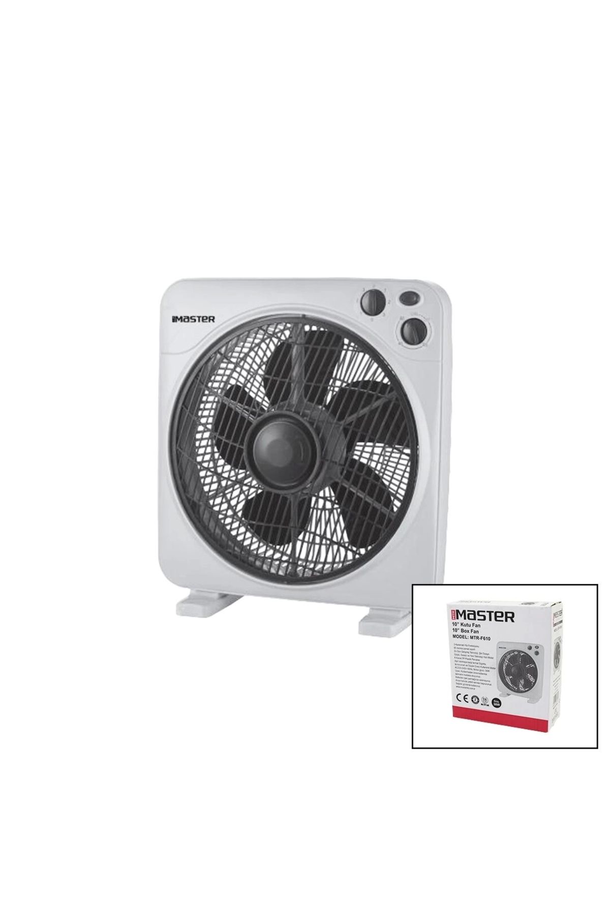 Lenaca 10 İnç Kutu Fan Vantilatör 3 Kademe Hız 6 Plastik Kanat 38w 60dk.zaman Ayarlı Mtr-f610