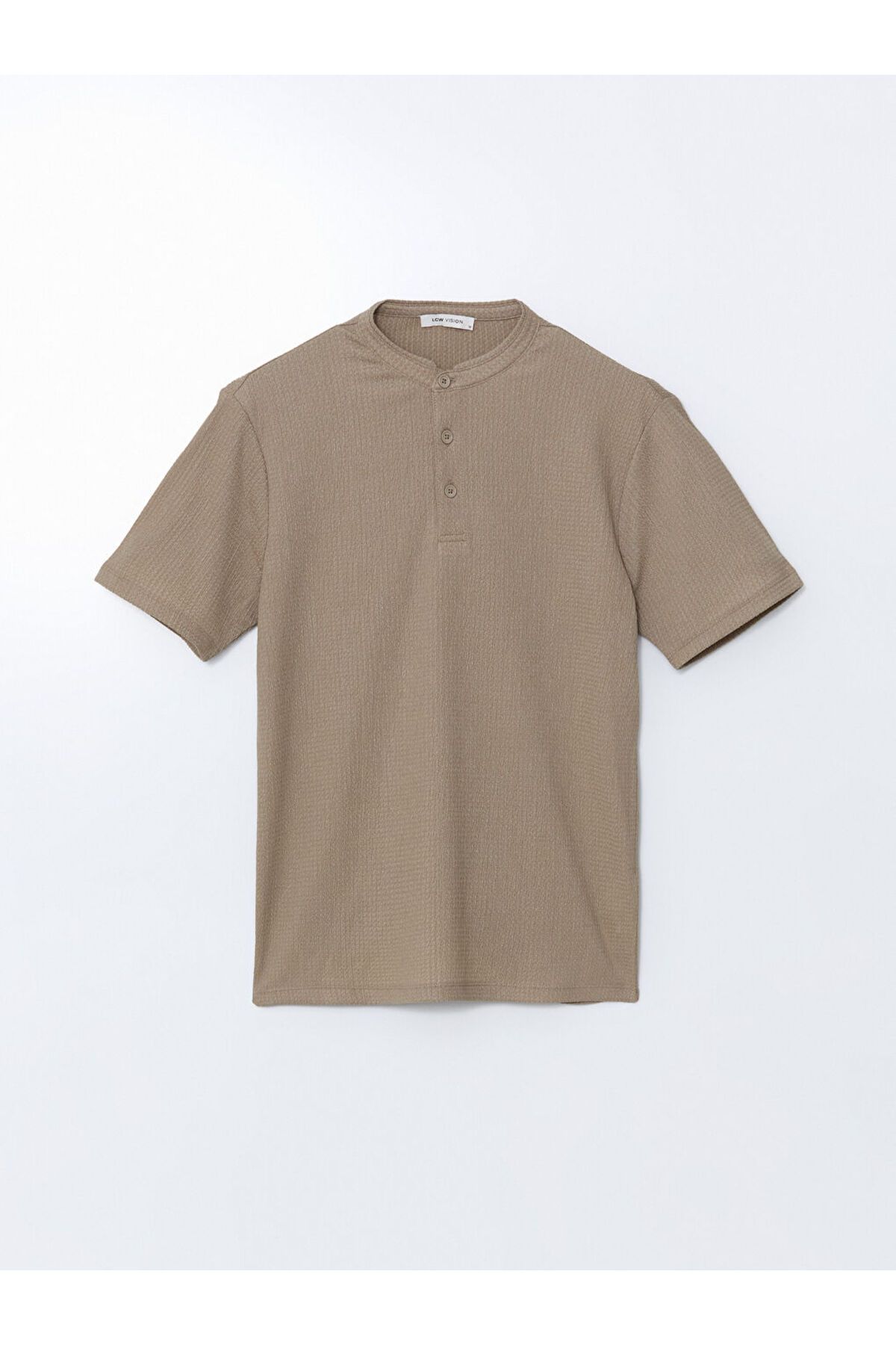 LC Waikiki-Νέα σεζόν Judge Collar Patterned Buttoned Ανδρικό Tisort με υφή - S5G417Z8 5
