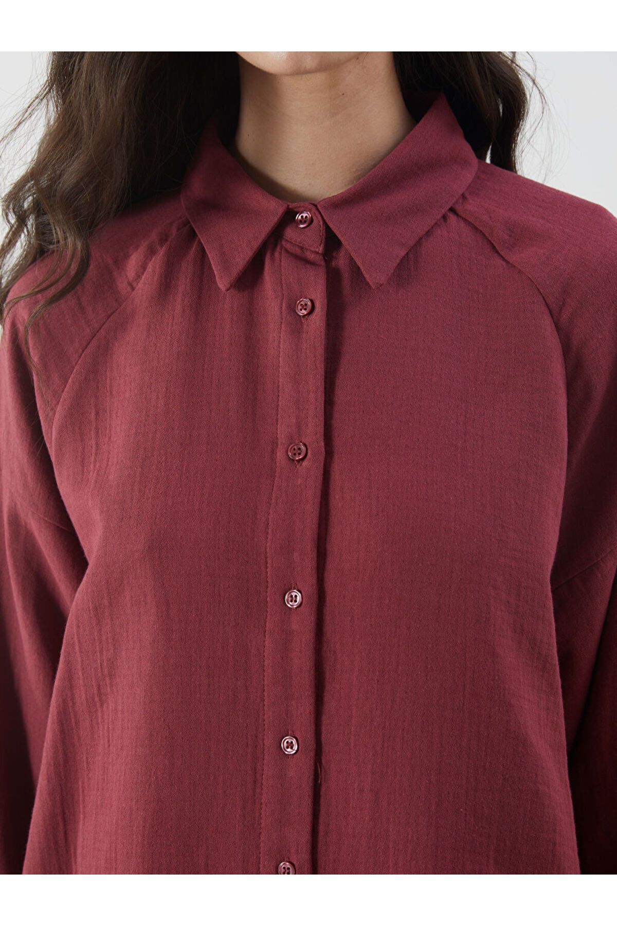 LC Waikiki Yeni Sezon Oversize Muslin Kadin Gomlek - S5MU21Z8