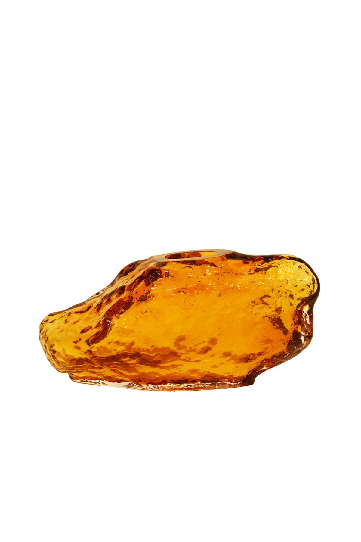 Lucky Art Amber Rengi Amorf Yapılı Modern Cam Kase 32*14*17