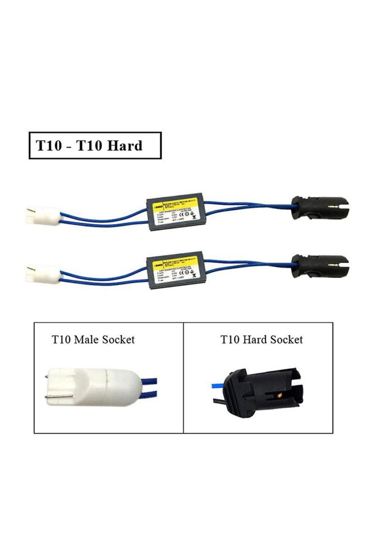 AUTOREY-Set of 2 LED T10 (W5W) 12V - 3.2W Error Cancellers with flexible rubber base, Canbus AutoREY® 2