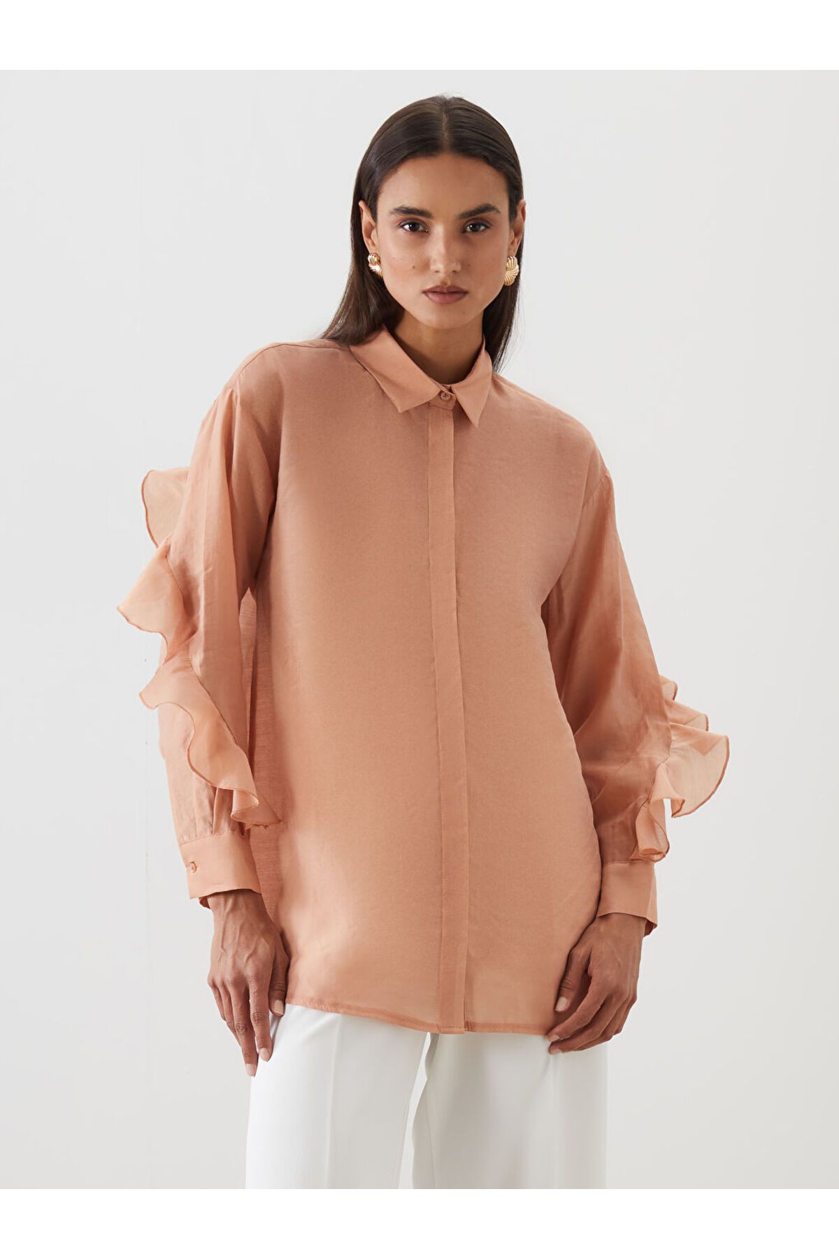 LC Waikiki Yeni Sezon Firfirli Kadin Gomlek Tunik - S5MS09Z8