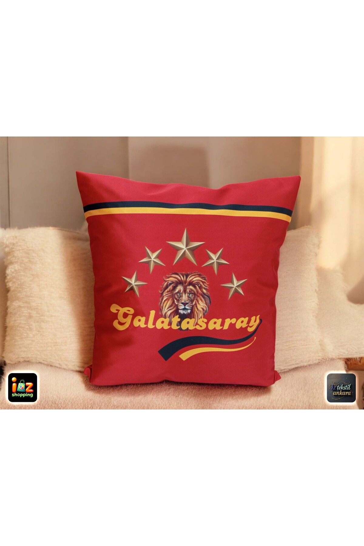 İZ WORTH WEARİNG GALATASARAY YAZILI RAŞEL KUMAŞ DİJİTAL BASKI 40X40cm.1 adet fiyatıdır.(ARKA VE ÖN AYNI BASKIDIR.)