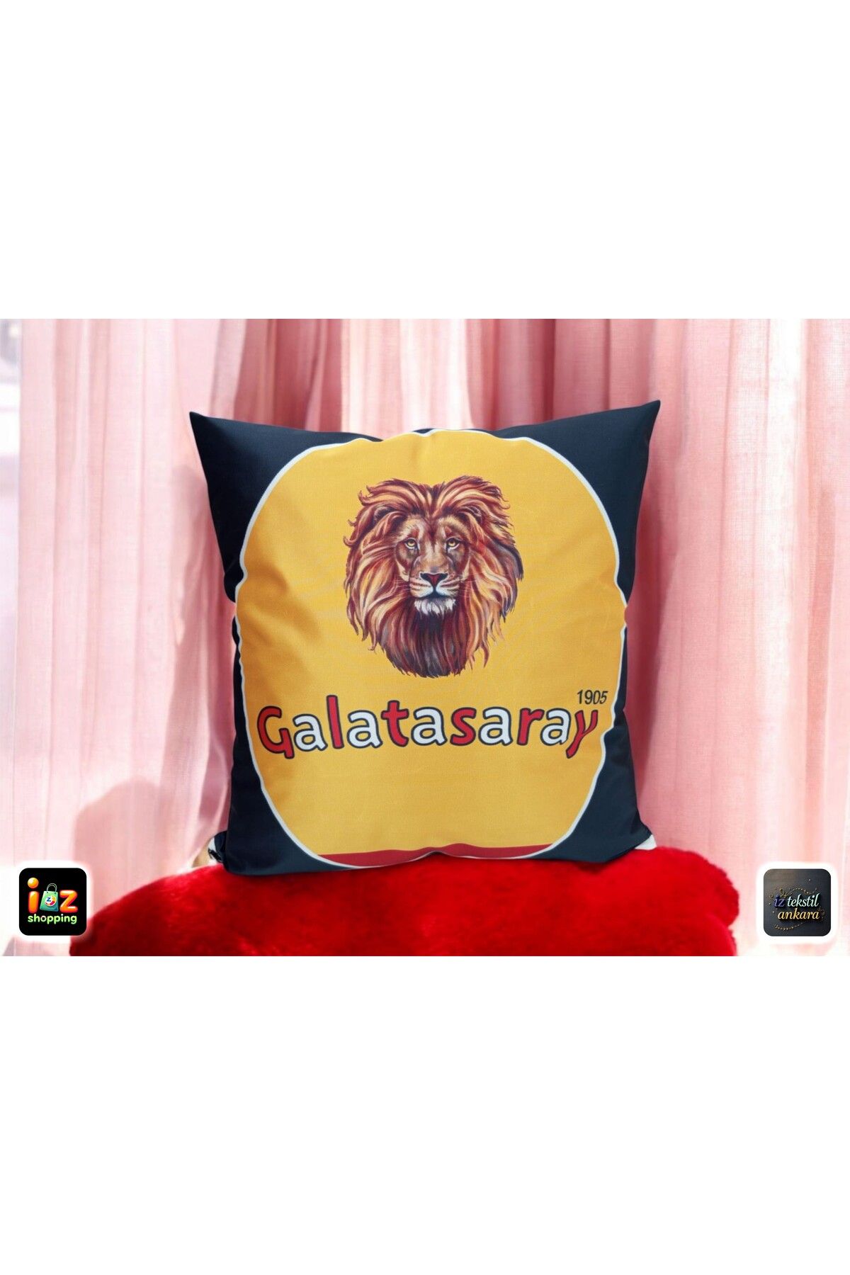 İZ WORTH WEARİNG GALATASARAY YAZILI RAŞEL KUMAŞ DİJİTAL BASKI 40X40cm.1 adet fiyatıdır.(ARKA VE ÖN AYNI BASKIDIR.)