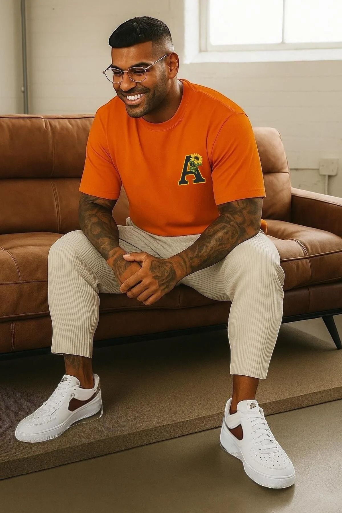 New Shine A Çiçek Baskılı Oversize T-Shirt