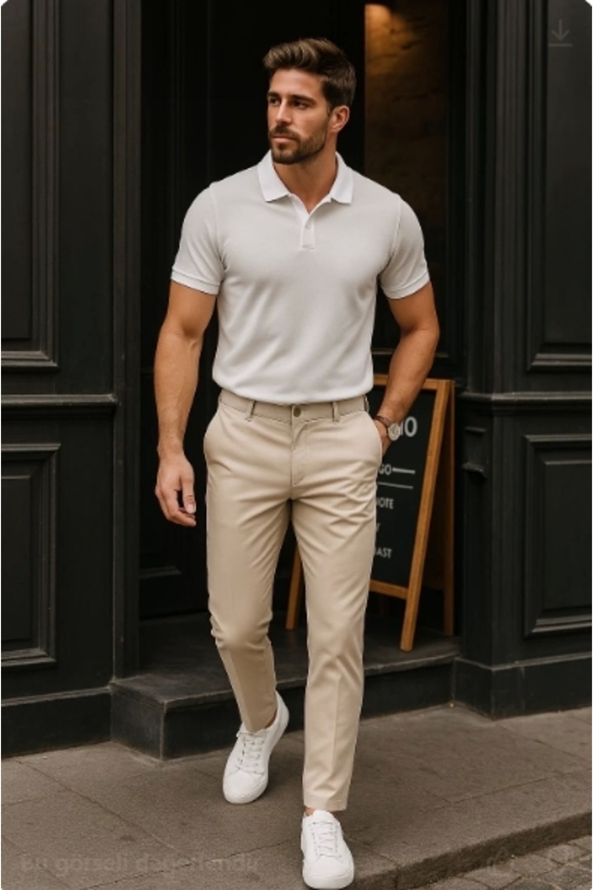 Butik Erkek Düz Kesim Bilek Boy Kumaş Pantolon