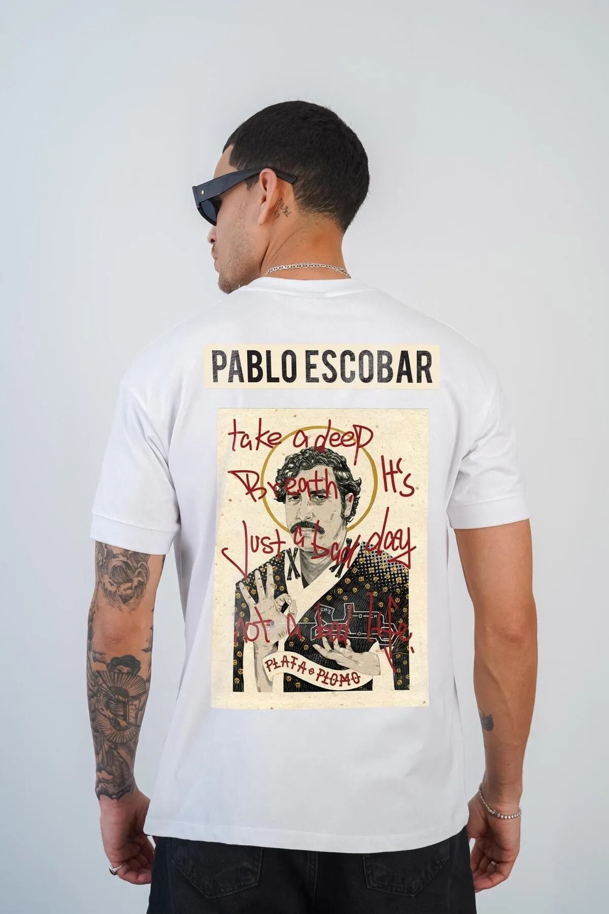 New Shine Pablo Escobar Baskılı Oversize T-Shirt