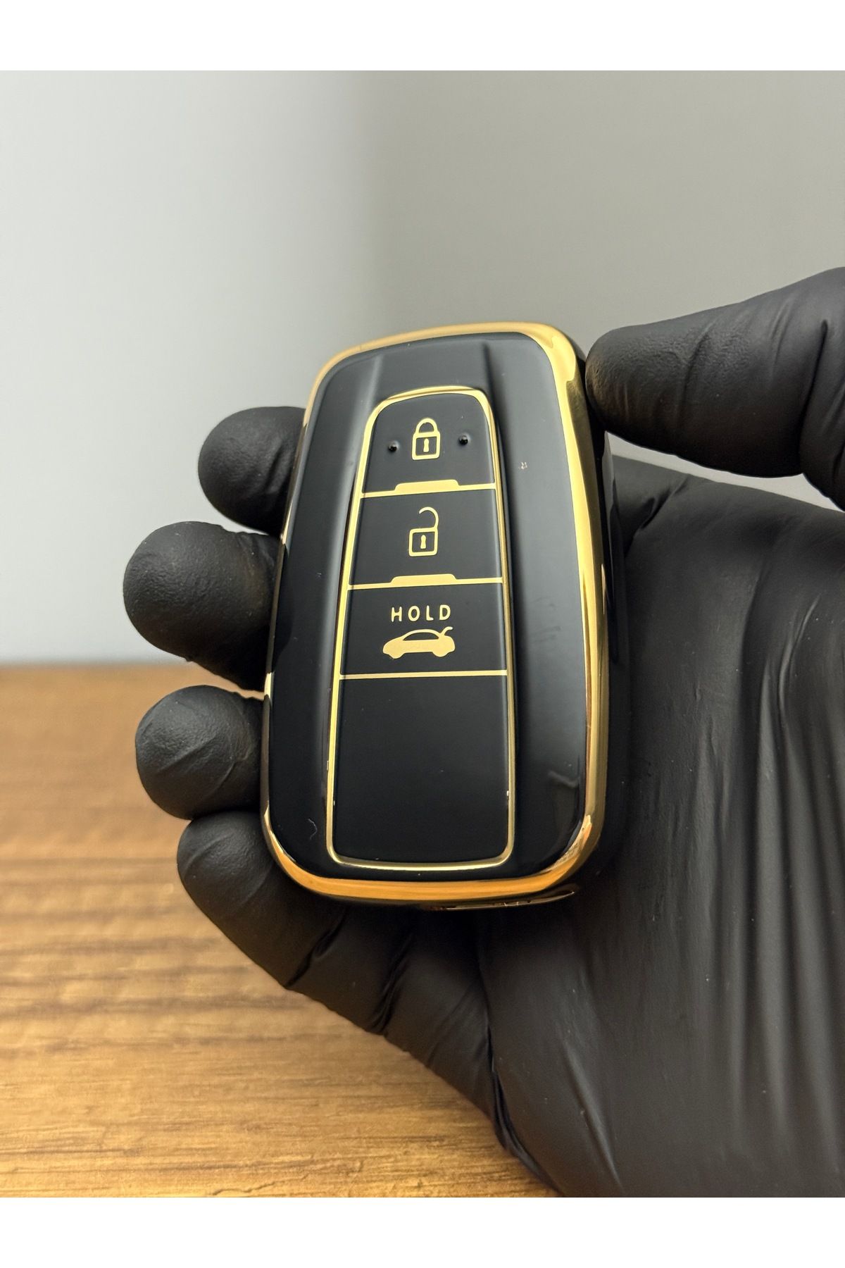 Mavi Keys Toyota Corolla, C-HR, Land Cruiser Smart Uyumlu 3 Düğmeli Silikon Anahtar Kumanda Nano Kılıf – Siyah