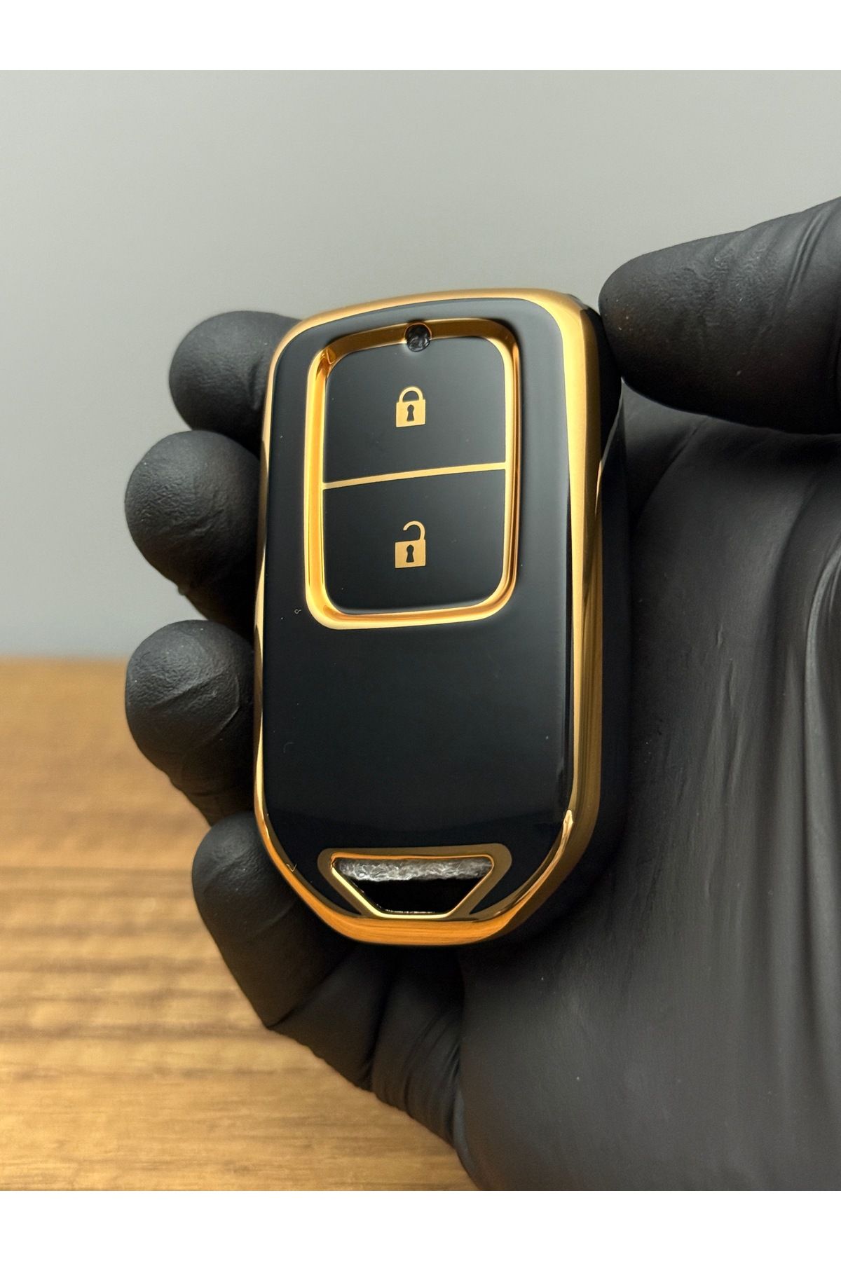 Mavi Keys Honda Hrv City Crv Smart Uyumlu 2 Düğmeli Silikon Anahtar Koruma Kılıfı - Nano Kaplama - Siyah Renk