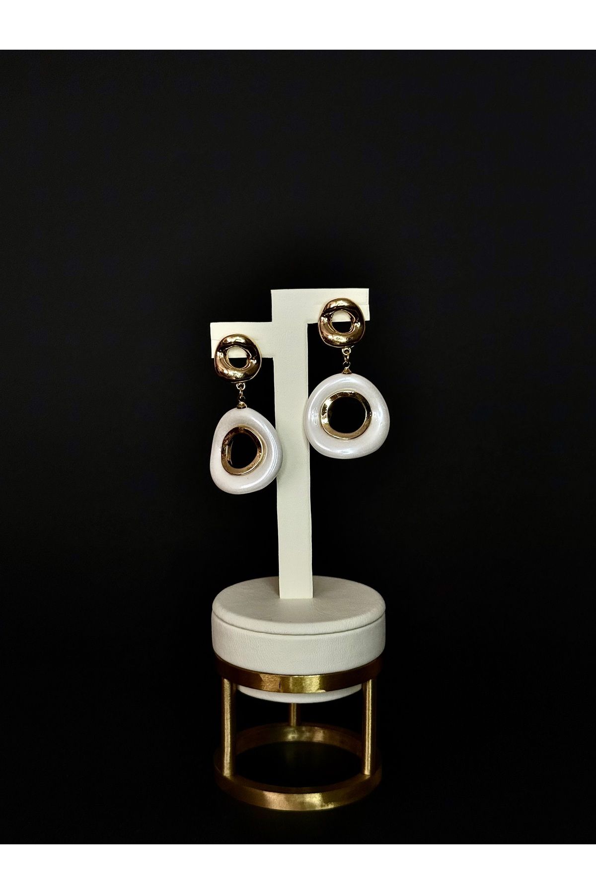LİORİNAS Çelik Barok Gold Küpe