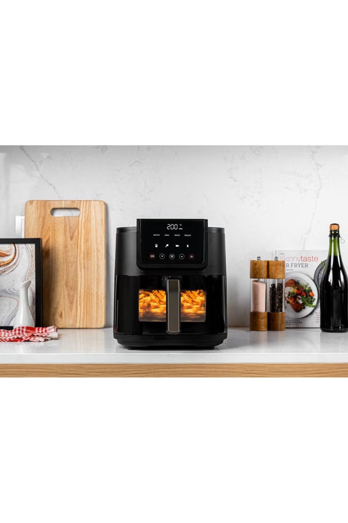 Nutricook-Digital Slim Air Fryer, 5L Capacity with Clear Window & Internal Light, Large Basket, Spac 3