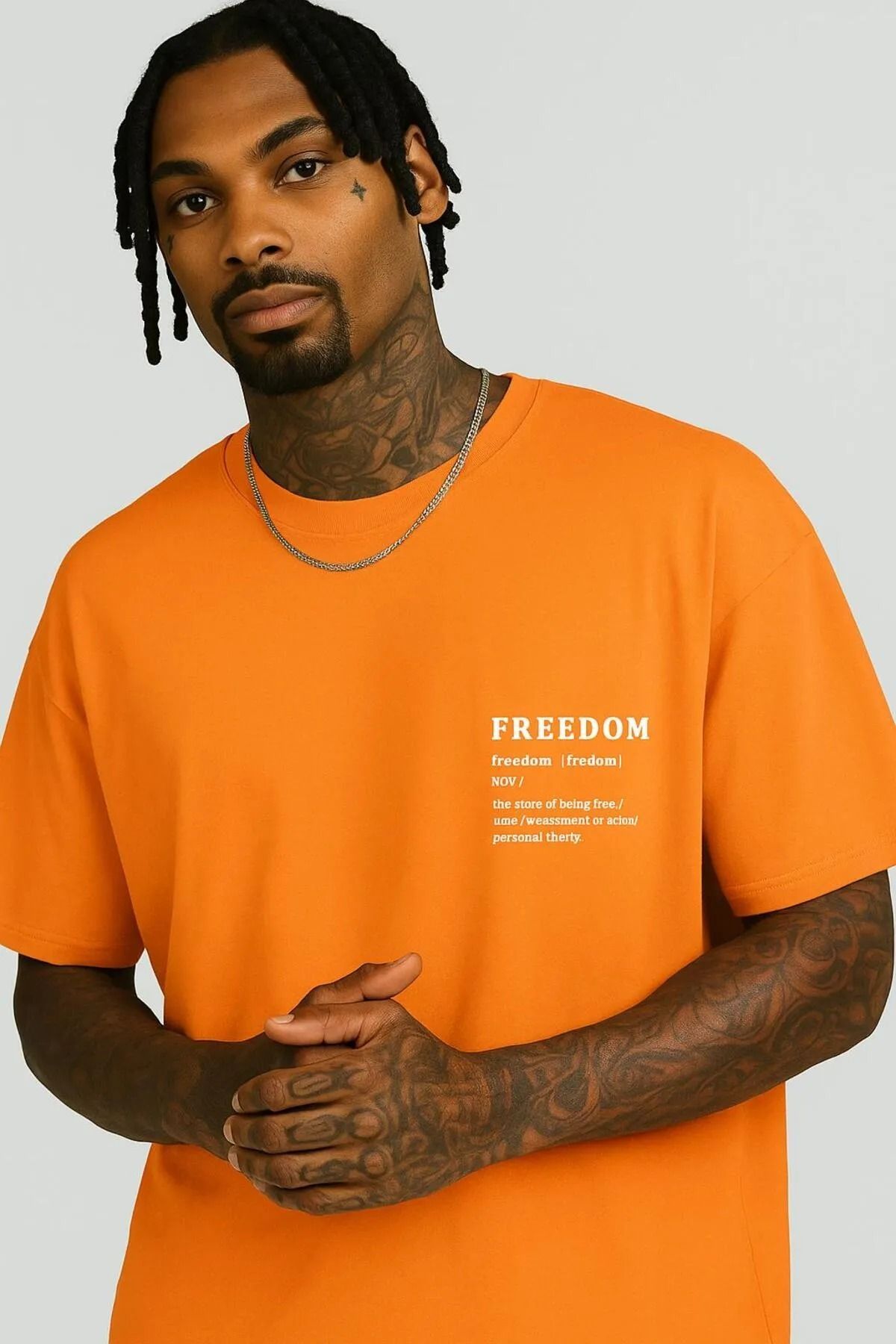 New Shine Freedoom Baskılı Oversize T-Shirt