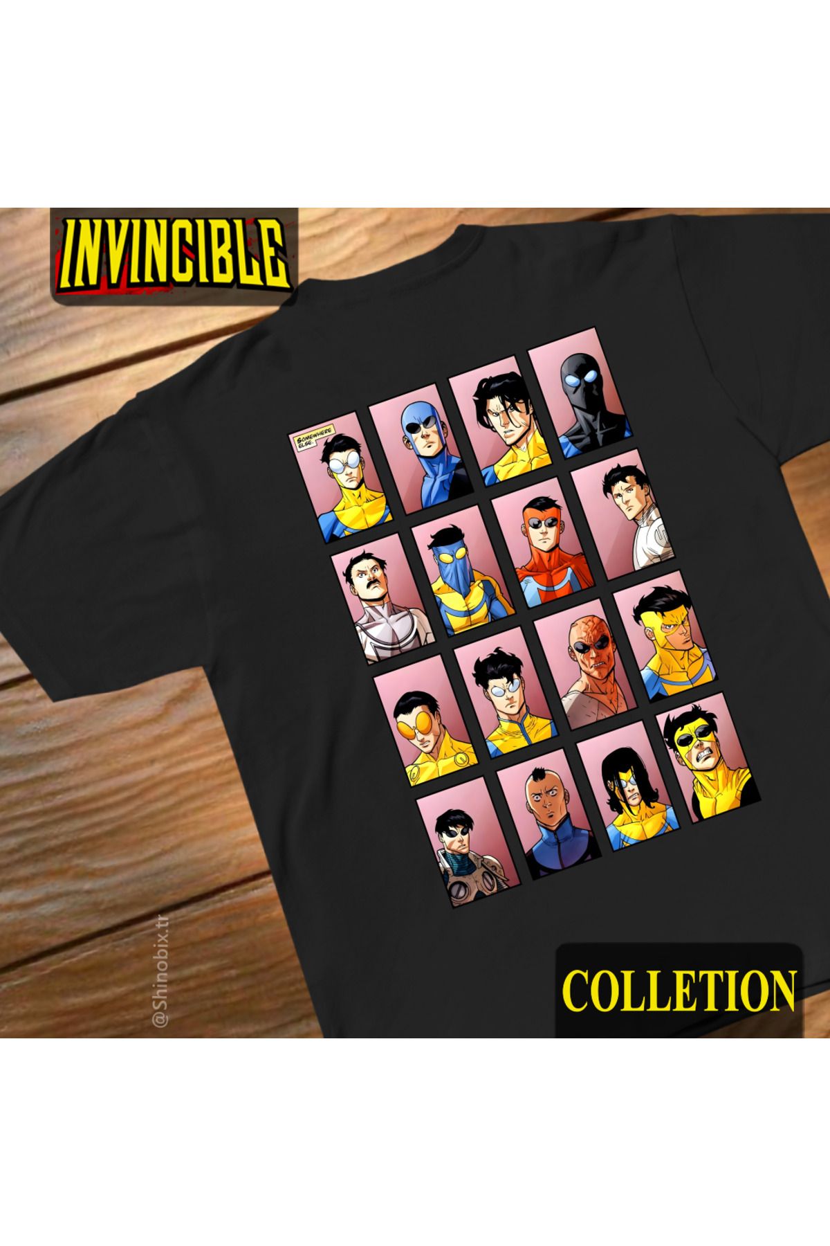 SHINOBIX Invincible Comic Invincible Varyasyonları Baskılı Oversize T-Shirt