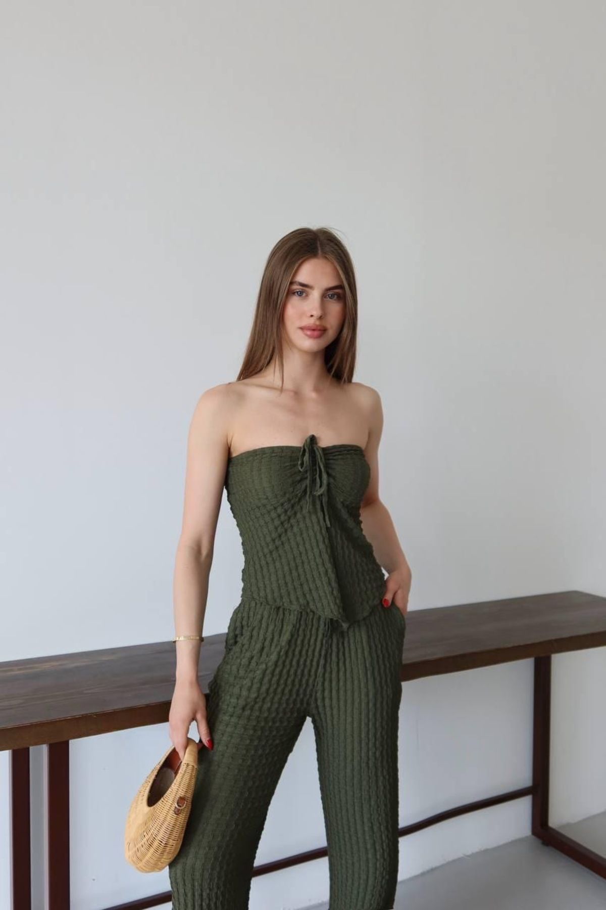 Ekim Store Straplez Gofre İkili Takım