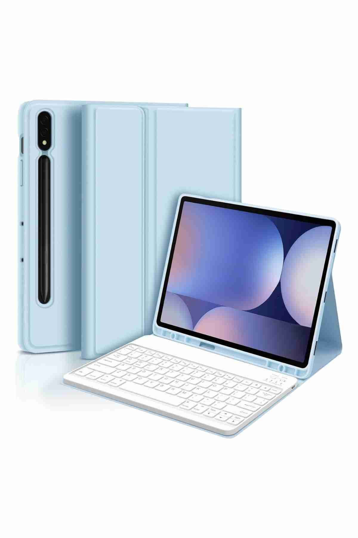 Fuchsia Galaxy Tab S9 Plus / S9 FE Plus Uyumlu 12.4" Klavyeli Tablet Kılıfı
