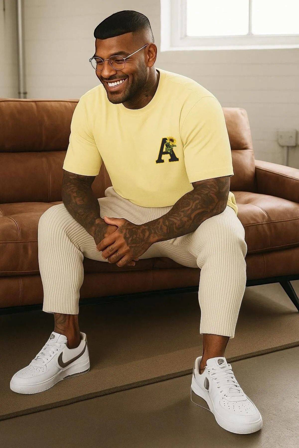 New Shine A Çiçek Baskılı Oversize T-Shirt