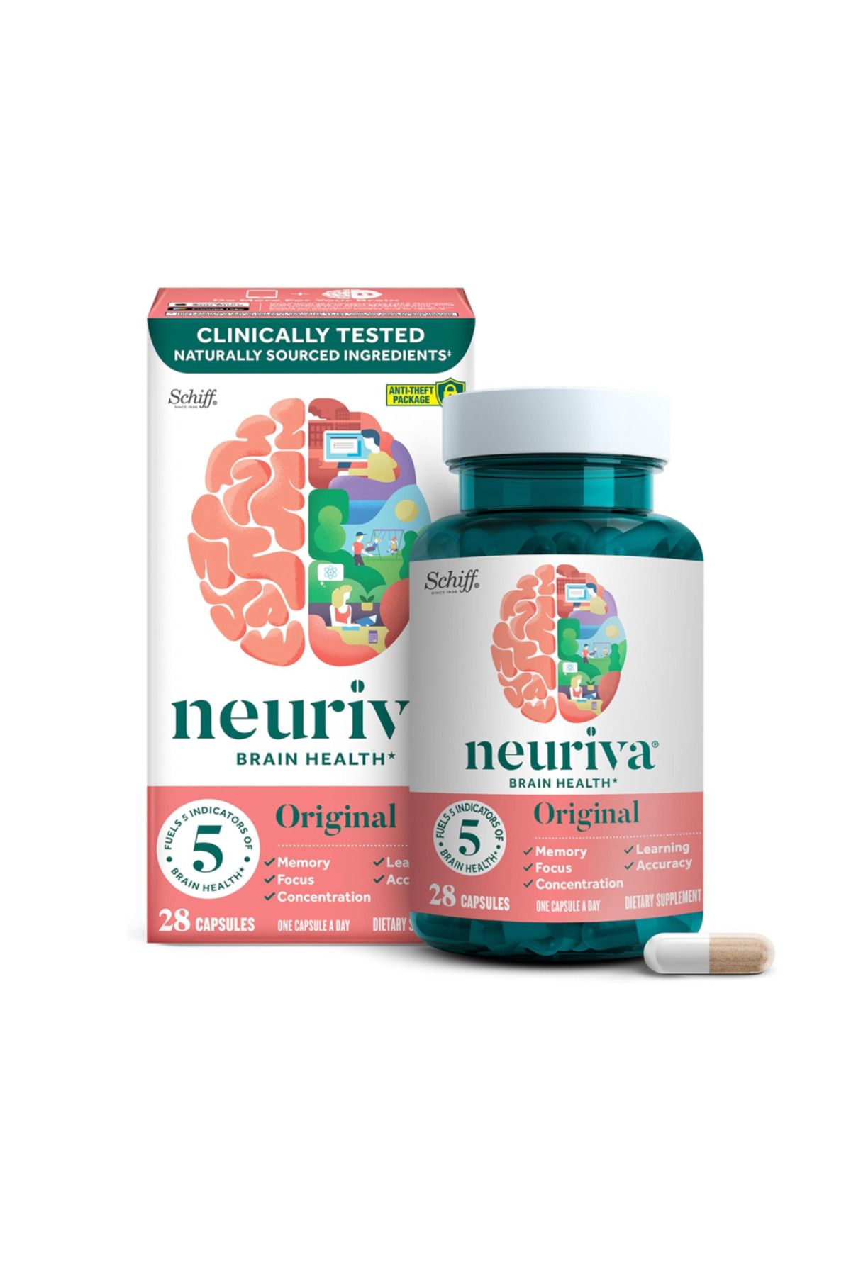 Neuriva , Original Decaffeinated Clinically Tested Nootropic Brain 28 capsules